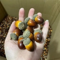 Handful of realistic artificial brown acorns for Christmas home decoration and props - Dark Color Simulation Acorn