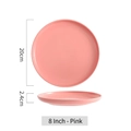 8 inch pink matte ceramic dinner plate with 20cm diameter and 2.4cm height details - 8 inch / Pink