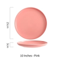 Nordic matte pink ceramic round dinner plate, 10 inch flat tray for steak and pasta - 10" / Pink