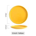 Modern 8 inch bright yellow matte ceramic plate with 20cm diameter for home dining - 8 inch / Yellow