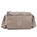 Bolso bandolera de nailon caqui multibolsillos con correa de lona ajustable - Azul Grisáceo Claro