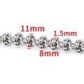 Silver stainless steel double loop Cuban chain link with 11mm width and 8mm thickness - Handmade Double Ring Chain 8mm