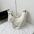 Sac à bandoulière blanc nuage minimaliste avec petit porte-monnaie rond assorti - Blanc