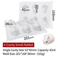 6-cavity rabbit silicone mold for Easter cakes and desserts in 201x168x38mm size - 6-Cavity Small Rabbit