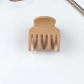 Molla per capelli opaca marrone chiaro dal design minimalista per coda di cavallo alta - Cachi