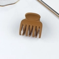 Elegante molletta per capelli marrone opaco per coda alta con presa sicura in plastica - Marrone