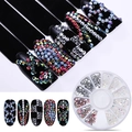 Macro view of crystal rhinestones in a storage box with elegant finished nail art designs - Resin Rhinestone Disc Decoration