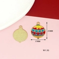 Detail of Christmas ornament pendant with colorful stripes and gold-plated alloy finish - Christmas Ball
