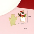 Detailed size view of penguin alloy charm with dimensions 27mm by 19mm for DIY jewelry - Christmas Penguin