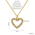 Luxuriöse, mit 18 Karat vergoldete Herz-Halskette mit funkelnden Strasssteinen für Damen - Goldener Hohlherz Zirkonia Stil (ZG1649)