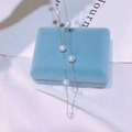 Elegant S925 silver necklace with white freshwater pearls on a blue velvet jewelry box - 45cm / S925 Sterling Silver Chain + White Pearl