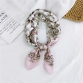 Elegant Baroque print square silk scarf in soft pink and ivory cream tones - French Pattern Pink / 70cm