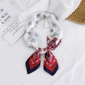 Elegant paisley square silk scarf in red and navy blue folded on minimalist background - Wine Red Paisley Frame / 70cm