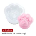 Moule en silicone patte de chat avec logo M pour savon DIY rose 75x75x33mm - Patte de chien M unique