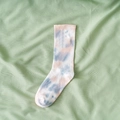 Blue and pink tie-dye cotton crew socks with stylish street hip-hop pattern design - One Size / Light Pink Tie Dye