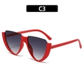 Occhiali da sole cat-eye semi-aperti futuristici con montura rossa e lenti sfumate - Montatura Rossa Lente Grigio Fumo