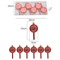 6-piece set of red and white Christmas candy cane ornaments in clear packaging box - Lollipop (6 pieces/box)