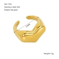 Minimalistischer, dicker 18K vergoldeter Edelstahlring mit breitem Industriedesign - Großer Industriestil (ZR1705G)