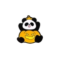 Spilla smaltata di Halloween con panda nella zucca in metallo per feste allegre - Panda Zucca