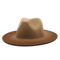 Seitenansicht des khakifarbenen Wollhuts mit breiter Krempe und klassischer Fedora-Krone - M (56-58cm) / Braun