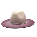 Zweifarbiger Wollfilzhut mit silberner Kette in Beige und Lila Farbverlauf - Lila