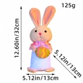 Leuchtender Osterhase aus Plüsch mit Spitzenkragen und buntem Ei, Höhe 32 cm Dekor - Ei-Stil halten