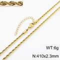 Bracciale a catena in acciaio inossidabile dorato con chiusura a moschettone, 410x2,3mm e 6g - Collana da 41cm Spessore 2.3mm / Oro