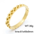 Polished gold stainless steel watch band bracelet with wavy gear edges for men and women - Inner 61*49*9mm (KB152646-KFC)
