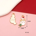 Detailed view of Christmas snowman charms showing front colors and gold textured back - Snowman Style 1
