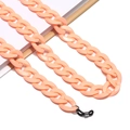 Macro shot of apricot acrylic eyeglass chain with large links and rubber non-slip loops - 9 Apricot