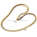 Golden 50cm flat snake chain necklace with 5mm width and secure lobster clasp on white base - 50cm*5mm / Gold