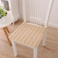 Quilted beige flannel chair cushion with plush texture and secure non-slip ties - 45x45cm / With Ties / Camel