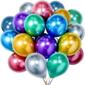 Vibrant mix of multi-color metallic latex balloons for wedding and party decorations - Metallic Multicolor - Medium
