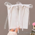 Weiße Schleife Haarnadel Single "duck Clip Lace]