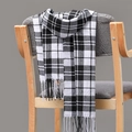 Klassischer schwarz-weißer Karoschal mit eleganten Fransen für Herbst und Winter - Schwarz Weiß Klassisch Groß Kariert / Über 175cm
