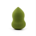 Green gourd-shaped makeup sponge blender with soft sponge texture on white background - Gourd Matcha (Bottled)