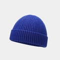 Detail of Klein Blue ribbed knit beanie showing soft texture and high-quality weave - One Size / Royal Blue