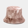 Detailed texture of tie-dye corduroy fabric on a stylish reversible bucket hat - M (56-58cm) / Narrow Stripe Khaki
