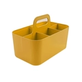 Yellow plastic storage caddy with six compartments and ergonomic handle for desktop - 5 Compartments / 5-Grid Ginger Yellow