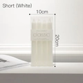 Set of four classic white unscented dinner candles in elegant transparent packaging - Short Style (Combination Pack) / White