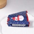 Blaue Haarklammer in Pulloverform mit Schneemann-Muster für weihnachtliche Frisuren - Blauer Schneemann