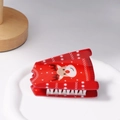 Weihnachtliche Haarspange in Rot mit weißen Rentier- und Schneeflockenmustern - Rotes Rentier Schneeflocke
