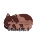 Cute sleeping cat hair claw clip in tortoiseshell brown and beige pattern design - Sleepy Calico Cat (D11-3-21)