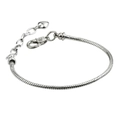 Silver snake chain bracelet with heart charm and lobster clasp for DIY Christmas jewelry - 18+5cm / Silver Snake Chain (Lobster Clasp + Extension)