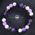 Detail of 8mm natural stone beads including amethyst and rose quartz for yoga - Anxiety Stress Relief-5 (Anxiety Stress-5)