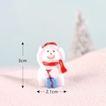 Miniature resin snowman wearing a red hat with a blue gift box, 3cm x 2.1cm size - Navy Blue Knit Style 6 Snowman