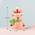 Miniature resin reindeer figurine with red Christmas hat and green scarf for DIY decor - Watermelon Red Style 3 Reindeer