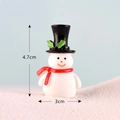 Miniature snowman figurine with black hat and red scarf for Christmas DIY, size 4.7x3cm - Christmas Snowman No. 13