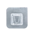 Soporte plateado para gel de ducha con gancho adhesivo transparente en forma de U - 6x6cm / Plata Cepillado Una Fila