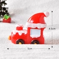 Miniature Christmas resin train ornament in red with white snow effects and glitter finish - New Christmas Hat Locomotive